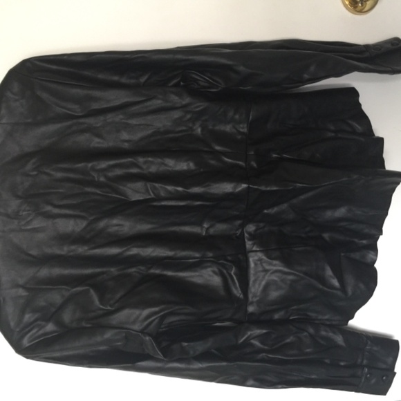 Pleather collared button shirt BNWT - Picture 4 of 5